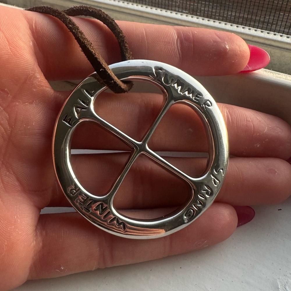Leather and sterling necklace with silver
